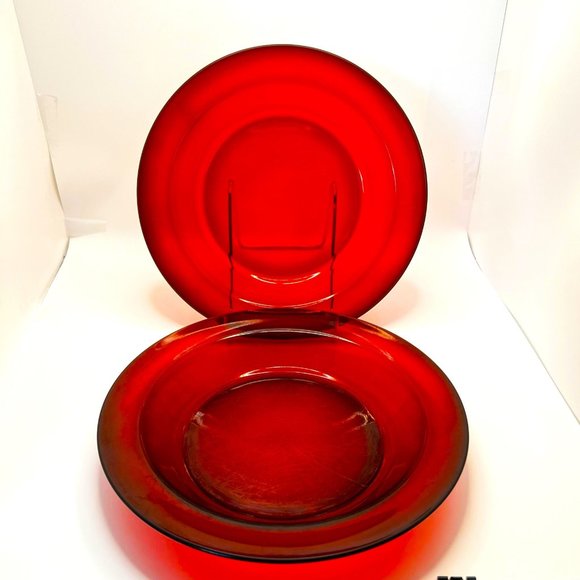 Arcoroc Dining Arcoroc Ruby Red Glass Soupsalad Bowl 85 Rim Set Of